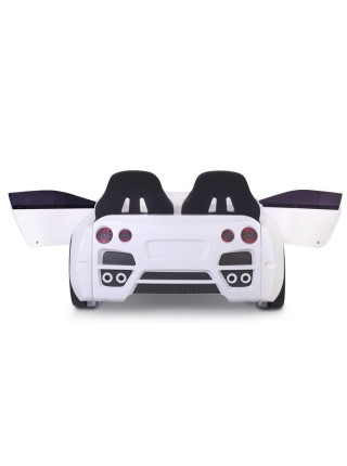 Ліжко машина біла з підсвічуванням Порше-911